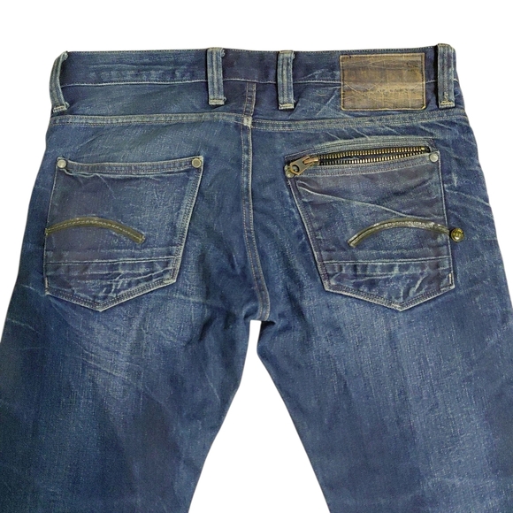 G STAR Raw Jeans Men's Button Fly Size 34 X 32 Boot Cut Straight Leg Denim - Picture 8 of 13